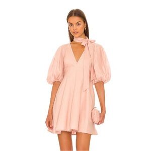 Zimmermann Dancer Mini Dress Pink Linen Size 1